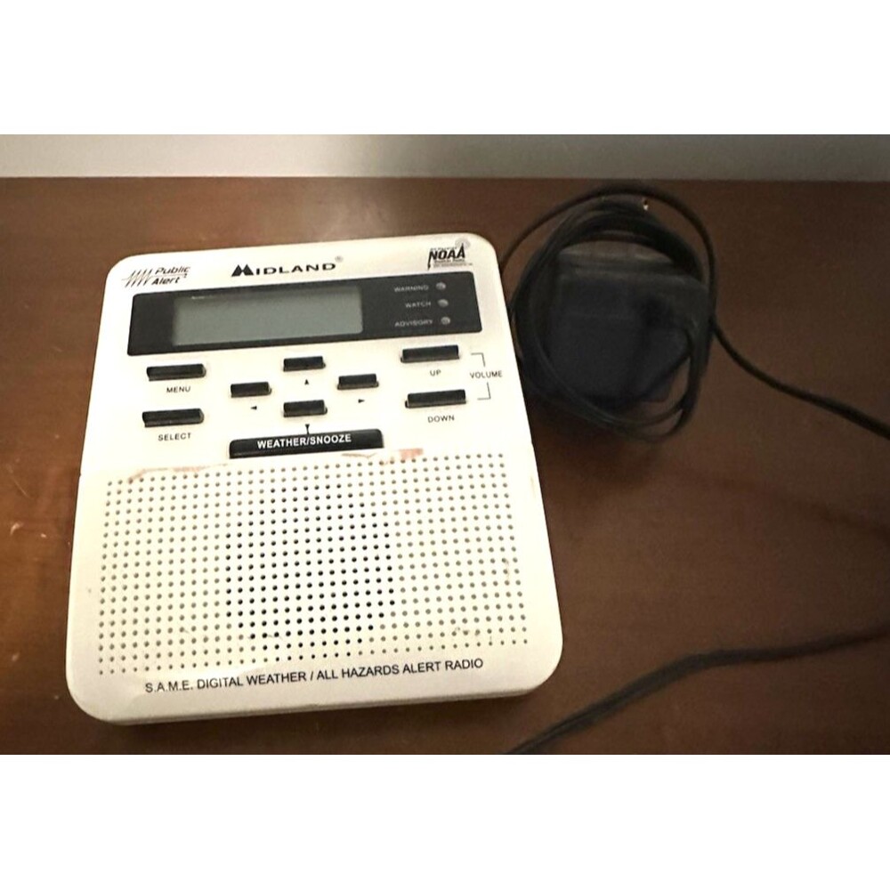 Midland WR-100 S.A.M.E. Weather and AM Alert Radio NOAA w/ AC Adapter
